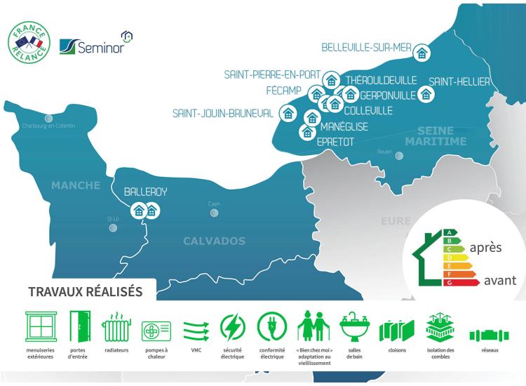 Cartographie des pavillons rénovés